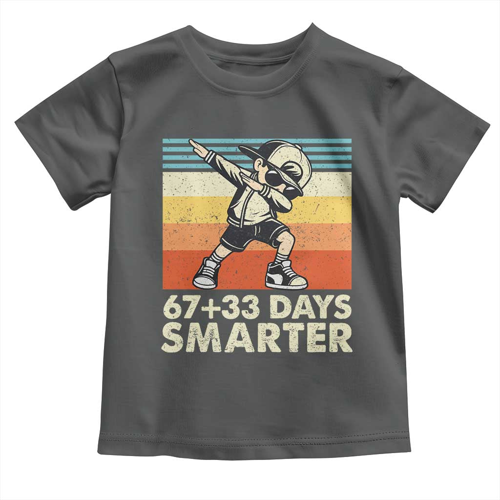 100 Days Smarter Toddler T Shirt Funny 67 33 Six Seven Math Teacher Kids 100th Day TS10 Dark Heather Print Your Wear