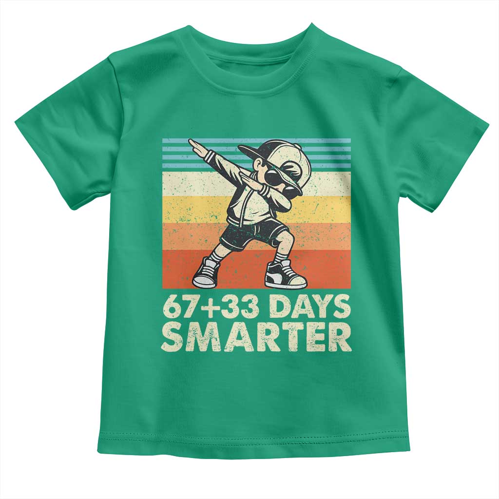 100 Days Smarter Toddler T Shirt Funny 67 33 Six Seven Math Teacher Kids 100th Day TS10 Irish Green Print Your Wear