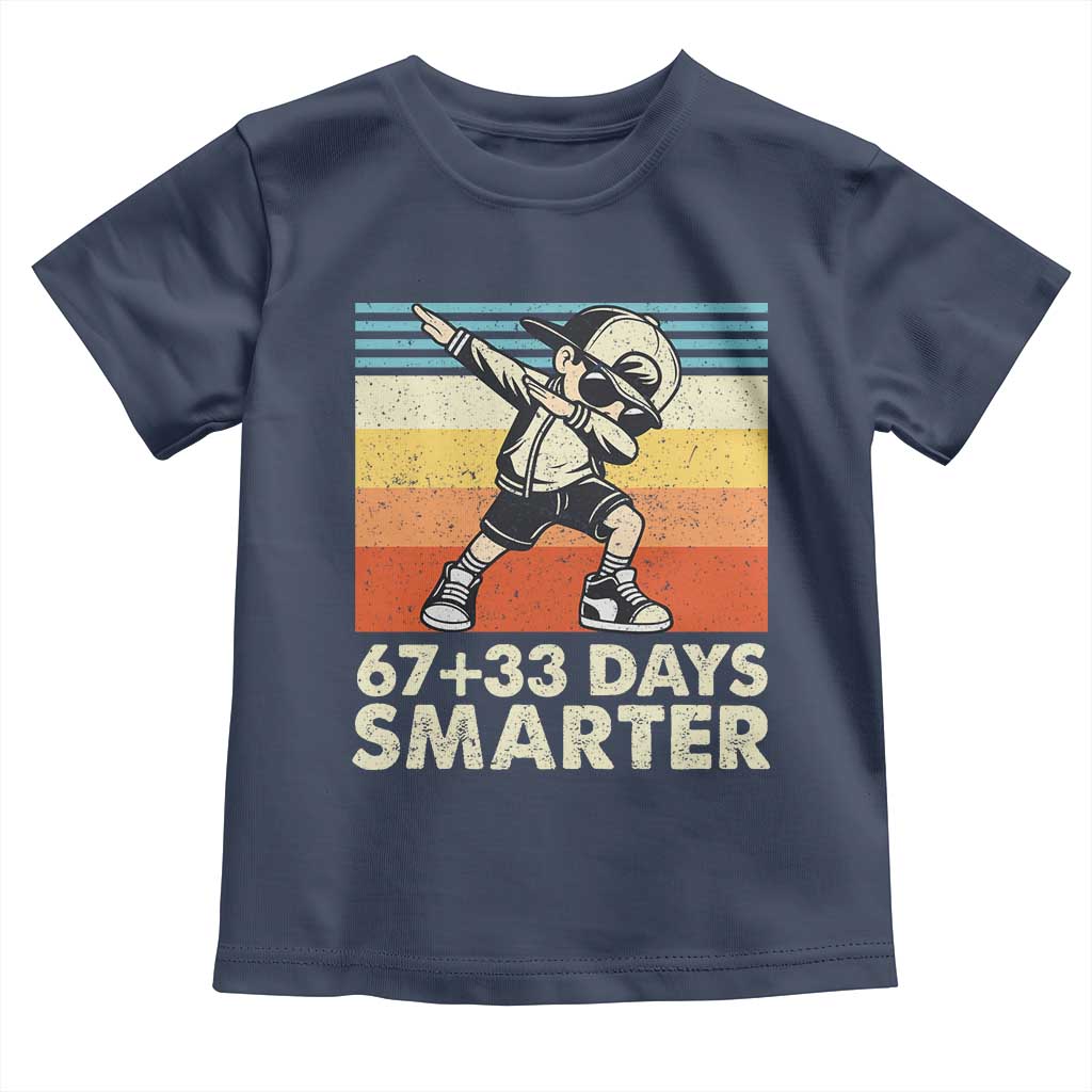 100 Days Smarter Toddler T Shirt Funny 67 33 Six Seven Math Teacher Kids 100th Day TS10 Navy Print Your Wear