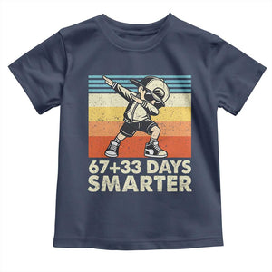 100 Days Smarter Toddler T Shirt Funny 67 33 Six Seven Math Teacher Kids 100th Day TS10 Navy Print Your Wear