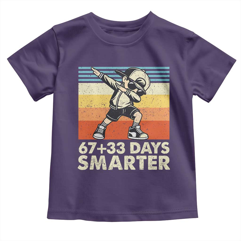 100 Days Smarter Toddler T Shirt Funny 67 33 Six Seven Math Teacher Kids 100th Day TS10 Purple Print Your Wear