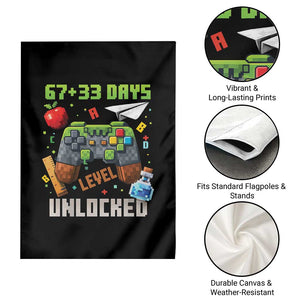 67 33 100 Days Level Unlocked Garden Flag Gaming 100th Day of School Boys Kid TS10 Print Your Wear