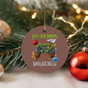 67 33 100 Days Level Unlocked Ceramic Ornament Gaming 100th Day of School Boys Kid TS10 1pc Mocha Print Your Wear