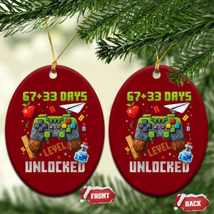 67 33 100 Days Level Unlocked Ceramic Ornament Gaming 100th Day of School Boys Kid TS10 Print Your Wear