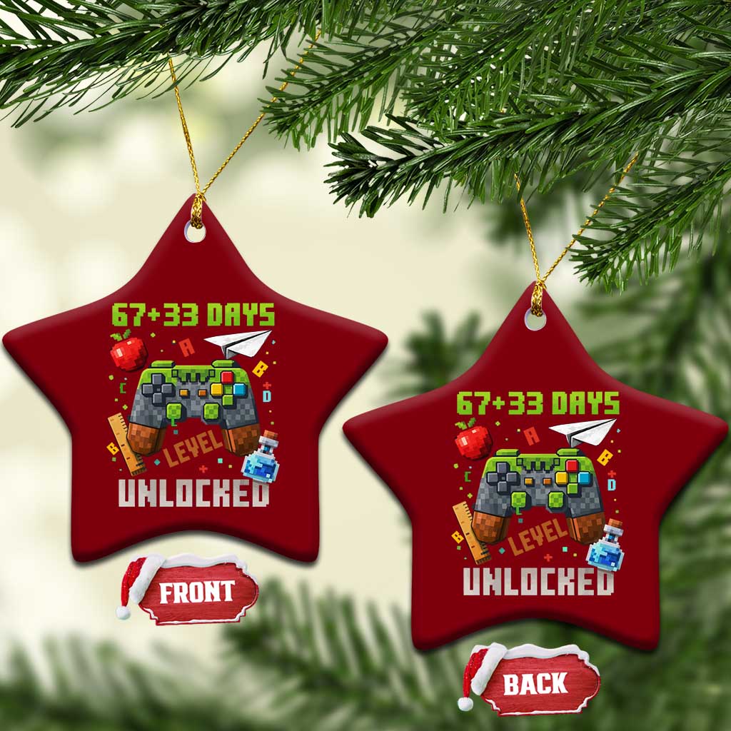 67 33 100 Days Level Unlocked Ceramic Ornament Gaming 100th Day of School Boys Kid TS10 Print Your Wear