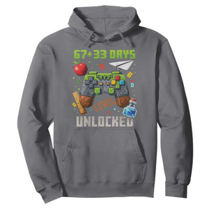 67 33 100 Days Level Unlocked Hoodie Gaming 100th Day of School Boys Kid TS10 Charcoal Print Your Wear