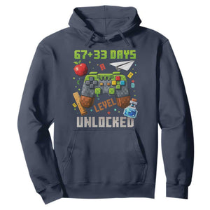 67 33 100 Days Level Unlocked Hoodie Gaming 100th Day of School Boys Kid TS10 Navy Print Your Wear
