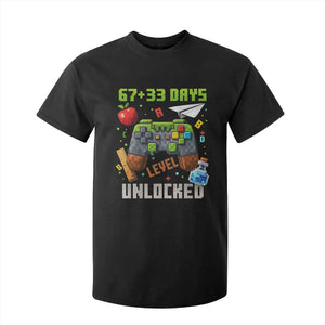 67 33 100 Days Level Unlocked T Shirt For Kid Gaming 100th Day of School Boys Kid TS10 Black Print Your Wear