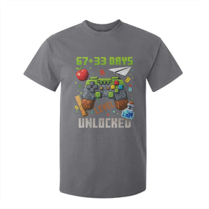 67 33 100 Days Level Unlocked T Shirt For Kid Gaming 100th Day of School Boys Kid TS10 Charcoal Print Your Wear