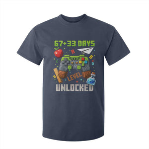 67 33 100 Days Level Unlocked T Shirt For Kid Gaming 100th Day of School Boys Kid TS10 Navy Print Your Wear