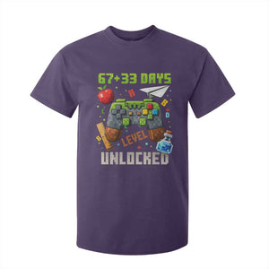 67 33 100 Days Level Unlocked T Shirt For Kid Gaming 100th Day of School Boys Kid TS10 Purple Print Your Wear
