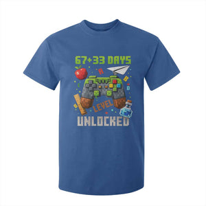 67 33 100 Days Level Unlocked T Shirt For Kid Gaming 100th Day of School Boys Kid TS10 Royal Blue Print Your Wear