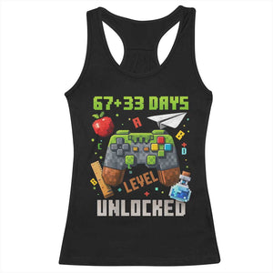 67 33 100 Days Level Unlocked Racerback Tank Top Gaming 100th Day of School Boys Kid TS10 Black Print Your Wear