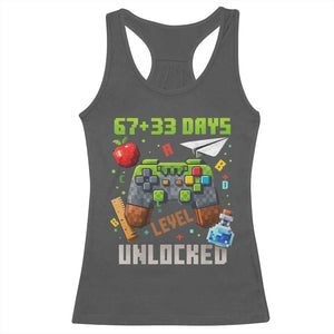 67 33 100 Days Level Unlocked Racerback Tank Top Gaming 100th Day of School Boys Kid TS10 Dark Heather Print Your Wear