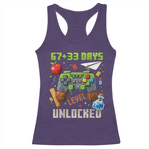 67 33 100 Days Level Unlocked Racerback Tank Top Gaming 100th Day of School Boys Kid TS10 Purple Print Your Wear