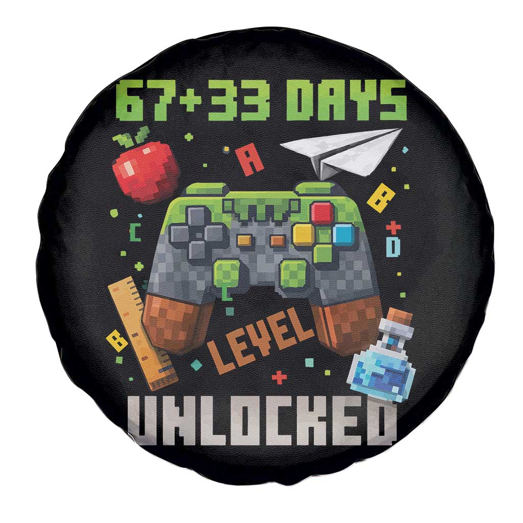 67 33 100 Days Level Unlocked Spare Tire Cover Gaming 100th Day of School Boys Kid TS10 Print Your Wear