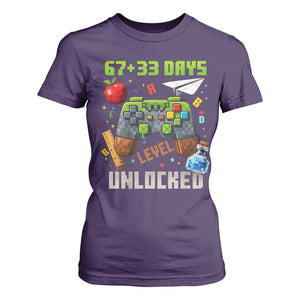 67 33 100 Days Level Unlocked T Shirt For Women Gaming 100th Day of School Boys Kid TS10 Purple Print Your Wear