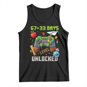 67 33 100 Days Level Unlocked Tank Top Gaming 100th Day of School Boys Kid TS10 Black Print Your Wear
