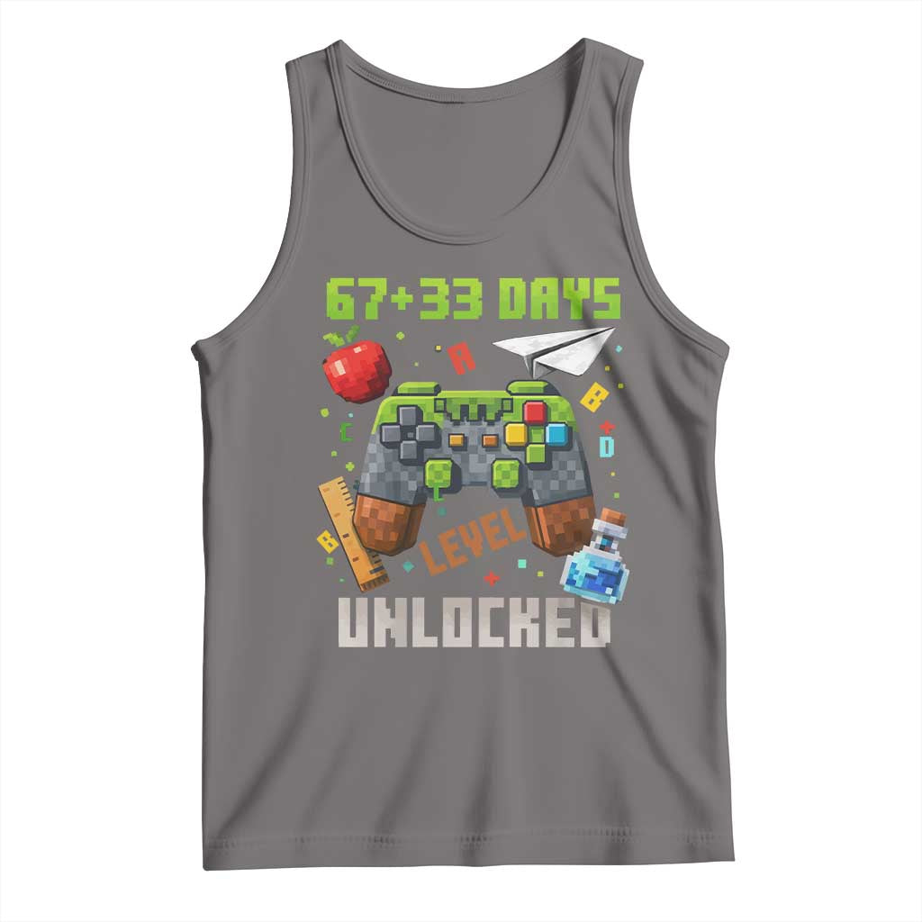 67 33 100 Days Level Unlocked Tank Top Gaming 100th Day of School Boys Kid TS10 Deep Heather Print Your Wear
