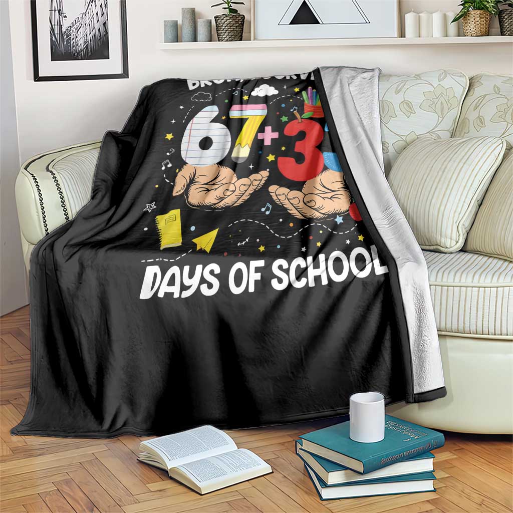 Bruh I Survived 67 33 100 Days of School Throw Blanket Six Seven Teachers Kids TS10 Print Your Wear