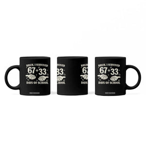 Bruh I Survived 100 Days of School Coffee Mug 67 33 Six Seven Hands Meme Funny Gen Alpha TS10 Print Your Wear