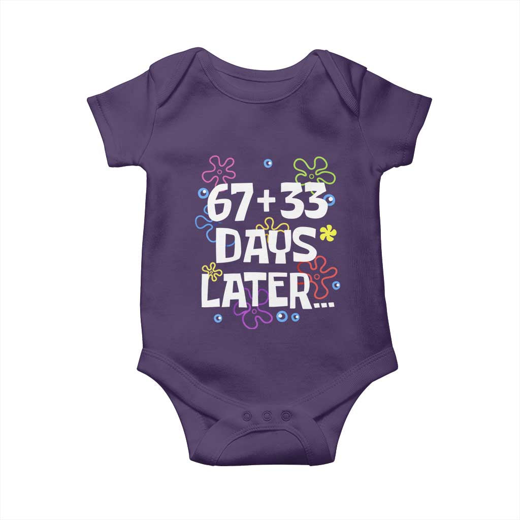 67 33 One Hundred Days Later Baby Onesie Funny 100th Day of School Flowers TS10 Purple Print Your Wear