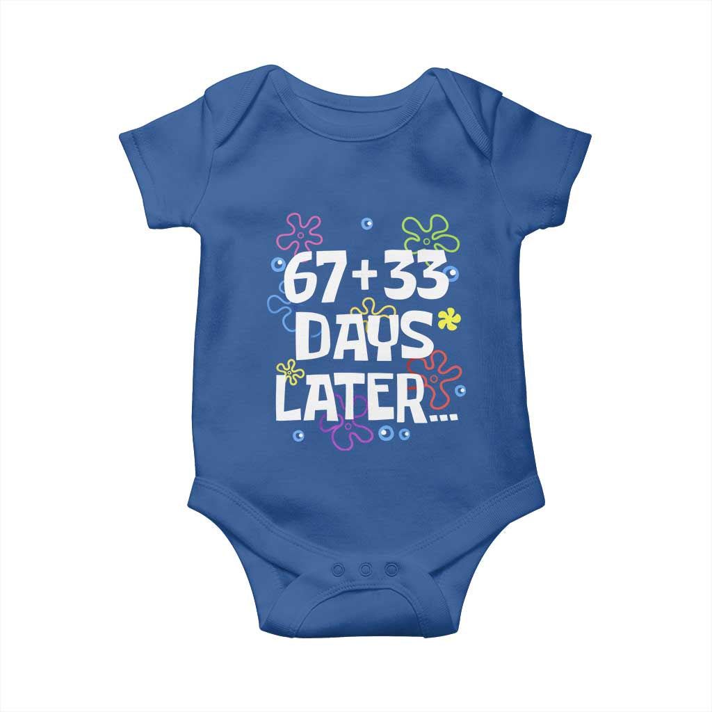 67 33 One Hundred Days Later Baby Onesie Funny 100th Day of School Flowers TS10 Royal Blue Print Your Wear