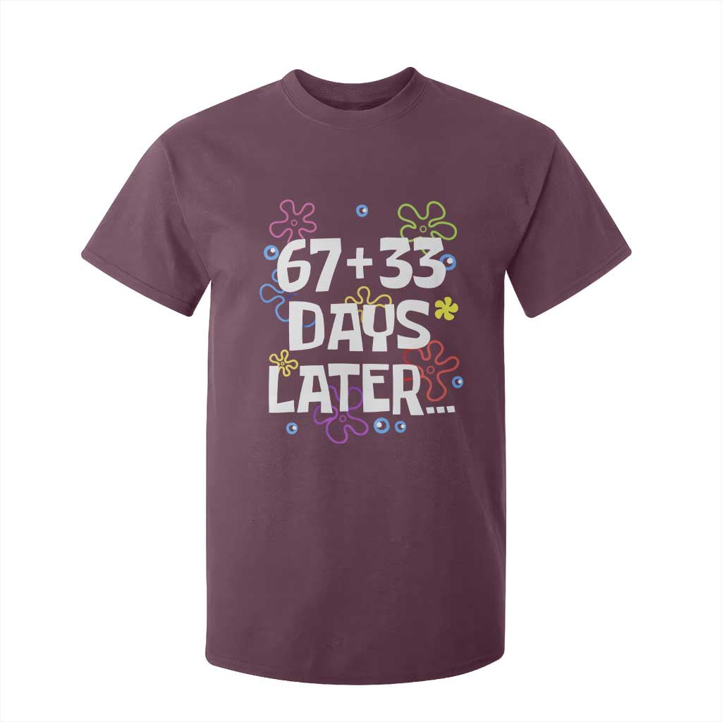 67 33 One Hundred Days Later T Shirt For Kid Funny 100th Day of School Flowers TS10 Maroon Print Your Wear