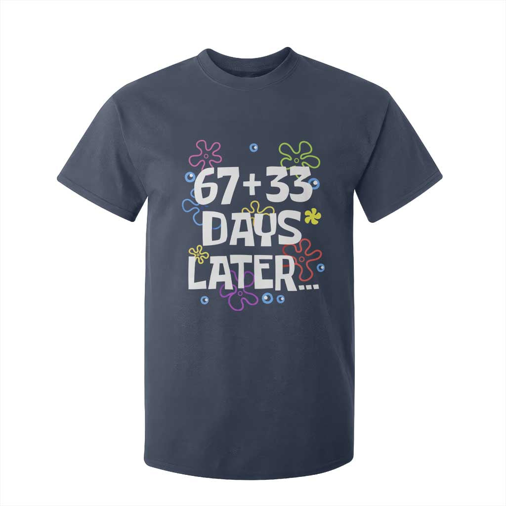 67 33 One Hundred Days Later T Shirt For Kid Funny 100th Day of School Flowers TS10 Navy Print Your Wear