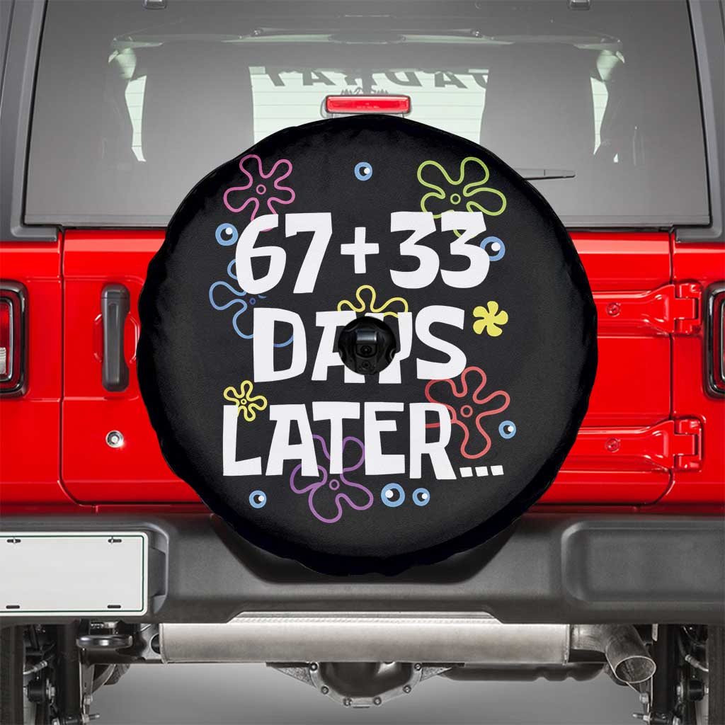 67 33 One Hundred Days Later Spare Tire Cover Funny 100th Day of School Flowers TS10 Black Print Your Wear