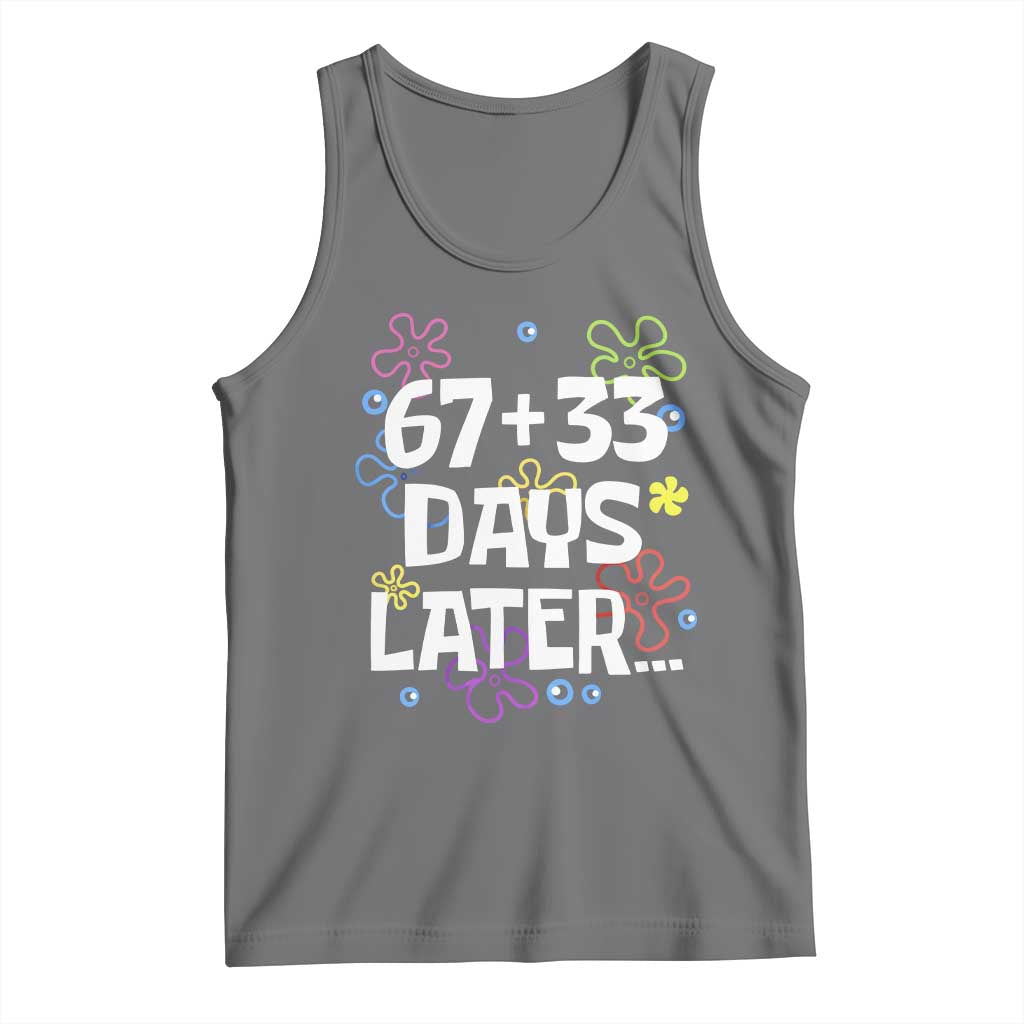 67 33 One Hundred Days Later Tank Top Funny 100th Day of School Flowers TS10 Black Heather Print Your Wear