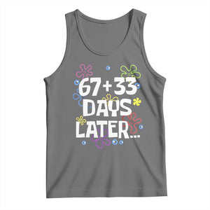 67 33 One Hundred Days Later Tank Top Funny 100th Day of School Flowers TS10 Black Heather Print Your Wear