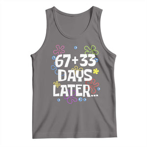 67 33 One Hundred Days Later Tank Top Funny 100th Day of School Flowers TS10 Deep Heather Print Your Wear