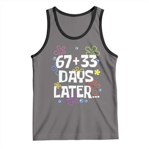 67 33 One Hundred Days Later Tank Top Funny 100th Day of School Flowers TS10 Deep Heather Black Print Your Wear