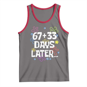 67 33 One Hundred Days Later Tank Top Funny 100th Day of School Flowers TS10 Deep Heather Red Print Your Wear