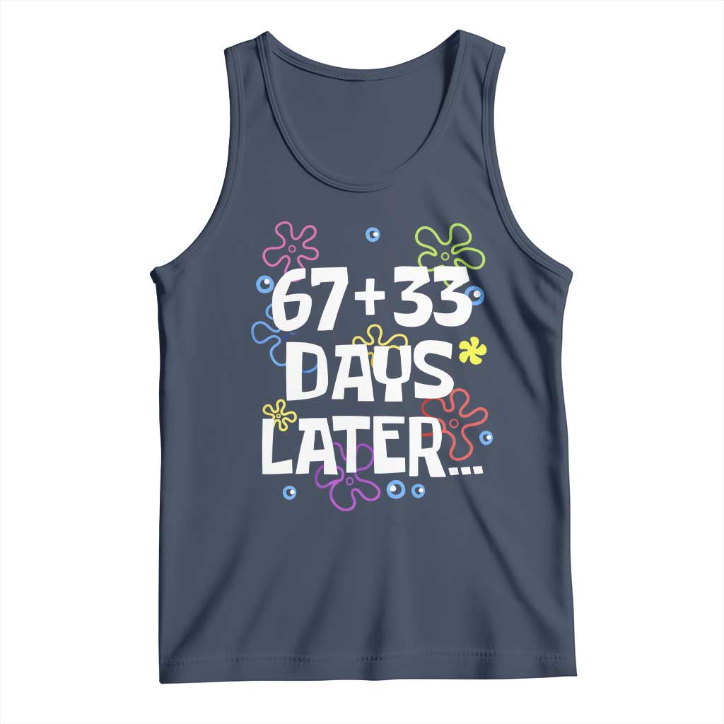 67 33 One Hundred Days Later Tank Top Funny 100th Day of School Flowers TS10 Navy Print Your Wear