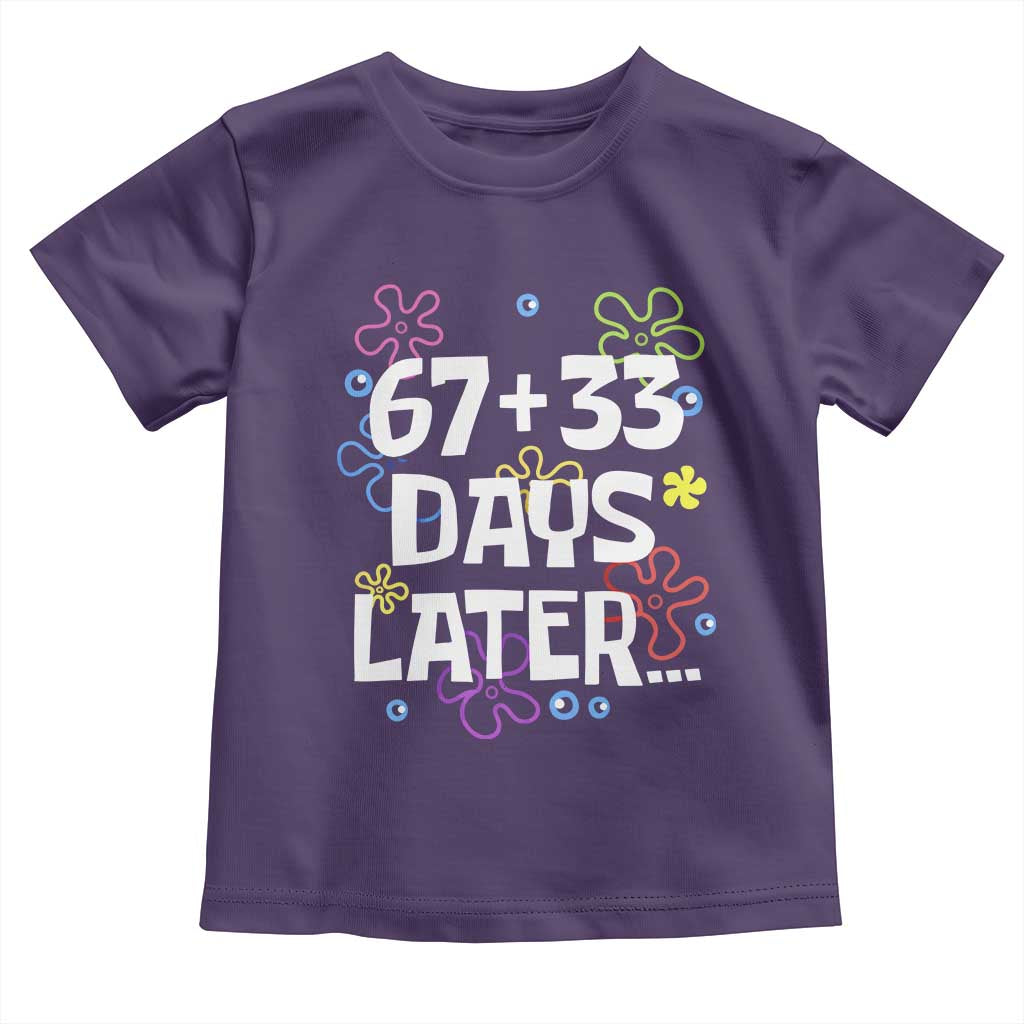 67 33 One Hundred Days Later Toddler T Shirt Funny 100th Day of School Flowers TS10 Purple Print Your Wear
