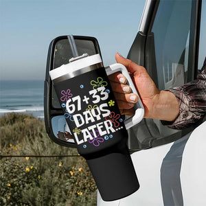 67 33 One Hundred Days Later Tumbler With Handle Funny 100th Day of School Flowers TS10 Print Your Wear