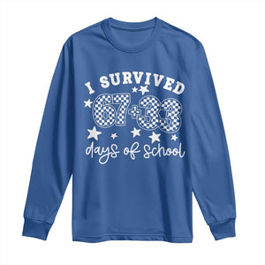 I Survived 67 33 100 Days of School Long Sleeve Shirt Funny 100th Day of School One Hundred Days TS10 Royal Blue Print Your Wear