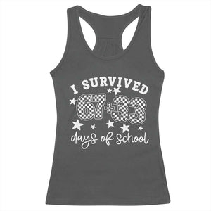 I Survived 67 33 100 Days of School Racerback Tank Top Funny 100th Day of School One Hundred Days TS10 Dark Heather Print Your Wear