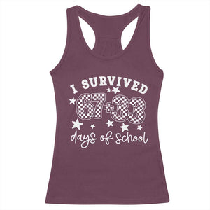 I Survived 67 33 100 Days of School Racerback Tank Top Funny 100th Day of School One Hundred Days TS10 Maroon Print Your Wear