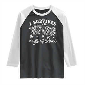 I Survived 67 33 100 Days of School Raglan Shirt Funny 100th Day of School One Hundred Days TS10 Black White Print Your Wear