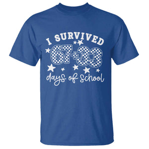 I Survived 67 33 100 Days of School T Shirt Funny 100th Day of School One Hundred Days TS10 Royal Blue Print Your Wear