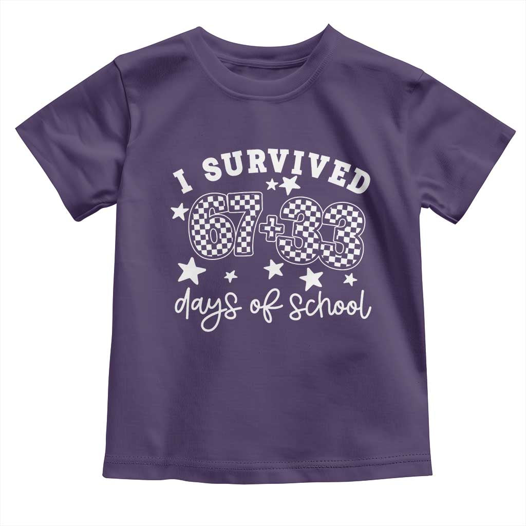 I Survived 67 33 100 Days of School Toddler T Shirt Funny 100th Day of School One Hundred Days TS10 Purple Print Your Wear