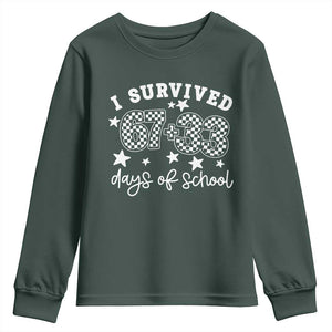 I Survived 67 33 100 Days of School Youth Sweatshirt Funny 100th Day of School One Hundred Days TS10 Dark Forest Green Print Your Wear