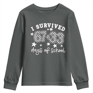 I Survived 67 33 100 Days of School Youth Sweatshirt Funny 100th Day of School One Hundred Days TS10 Dark Heather Print Your Wear