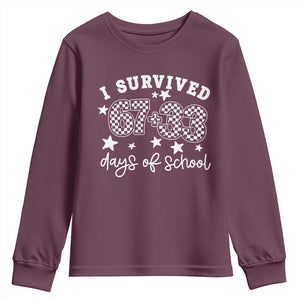 I Survived 67 33 100 Days of School Youth Sweatshirt Funny 100th Day of School One Hundred Days TS10 Maroon Print Your Wear