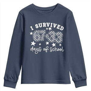 I Survived 67 33 100 Days of School Youth Sweatshirt Funny 100th Day of School One Hundred Days TS10 Navy Print Your Wear