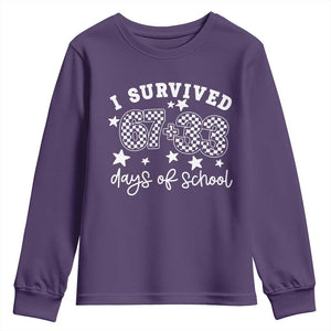 I Survived 67 33 100 Days of School Youth Sweatshirt Funny 100th Day of School One Hundred Days TS10 Purple Print Your Wear