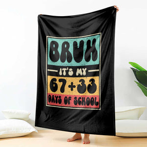 Bruh I Survived 67 33 Days of School Throw Blanket Retro 100th Day of School Boys Teachers Pupils TS10 Print Your Wear